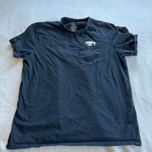 Casual Black Tee with Pocket